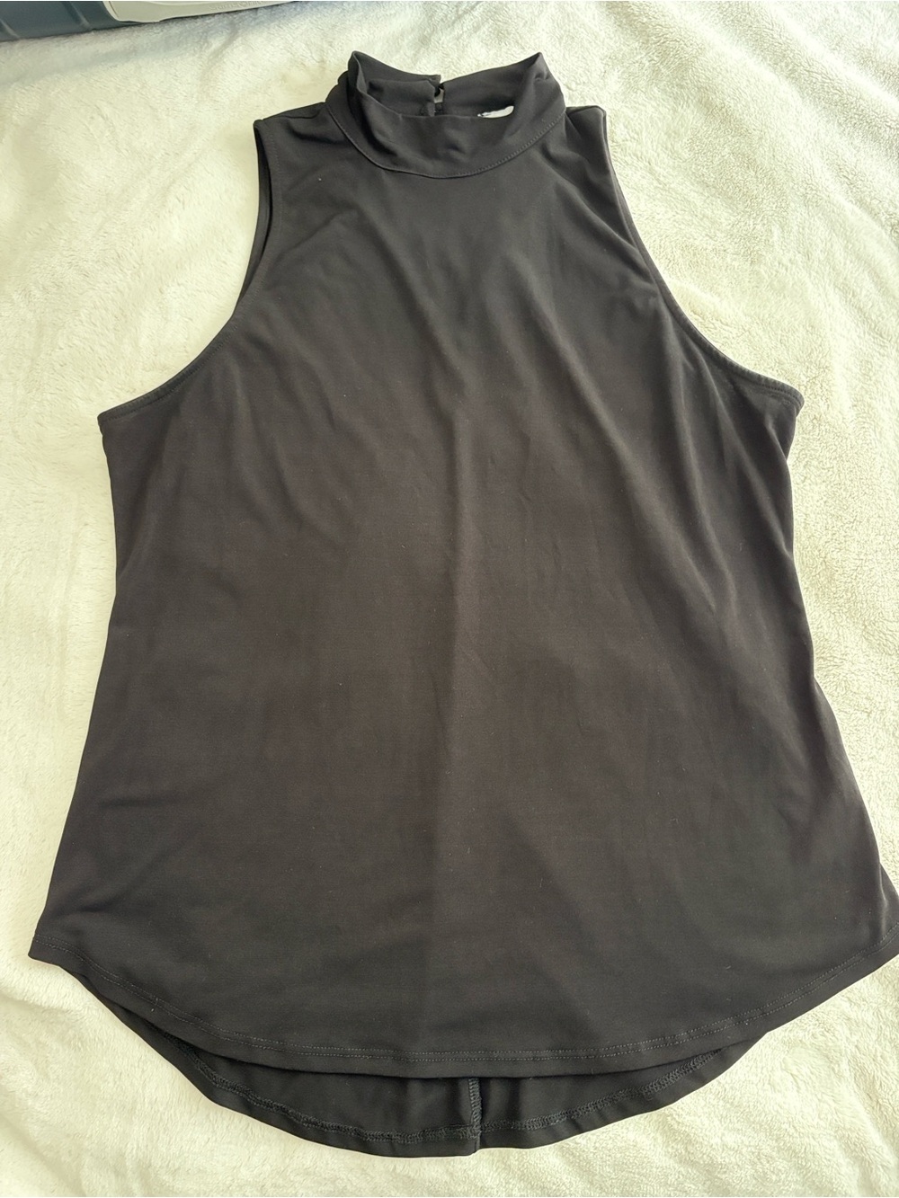 Abbeline Black Mock Neck Sleeveless Tank